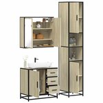 vidaXL Ensemble de meubles de salle de bain 3 Pièces chêne sonoma