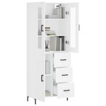 vidaXL Buffet haut Blanc 69 5x34x180 cm Bois d'ingénierie