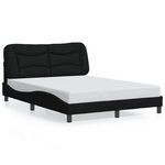 vidaXL Cadre de lit avec LED sans matelas Hvar noir 120x200 cm tissu