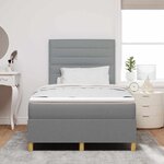 vidaXL Lit à ressort LED avec matelas Gris clair 120 x 190 cm tissu