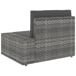 vidaXL Salon de jardin 5 Pièces Résine tressée Gris