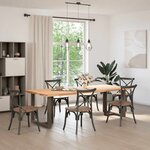 vidaXL Pieds de table à manger en T  2 pièces  noir  70 x 35 x (72-73) cm  acier