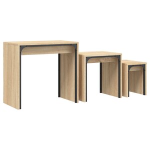 vidaXL Tables basses gigognes 3 Pièces chêne sonoma bois d'ingénierie