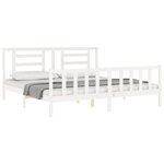 vidaXL Cadre de lit sans matelas blanc bois massif de pin