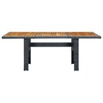 vidaXL Table de jardin Gris foncé Résine tressée et bois d'acacia