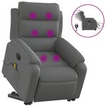 vidaXL Fauteuil inclinable de massage électrique Gris foncé Tissu