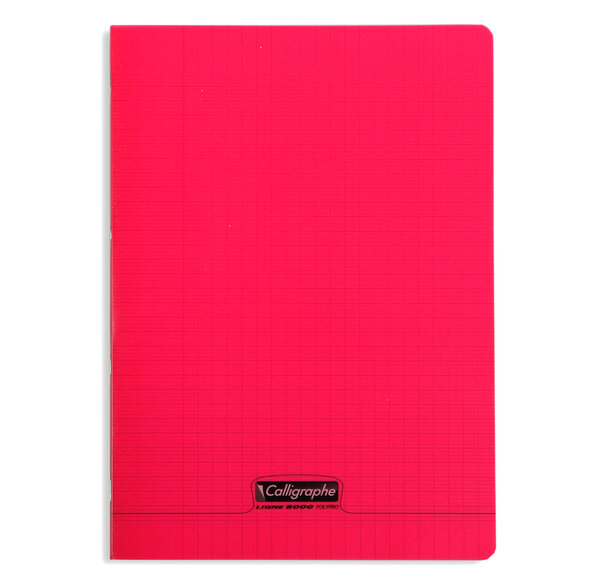 Cahier piqué POLYPRO 21x29,7 cm 96p séyès 90g Rouge CALLIGRAPHE