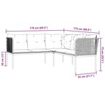 vidaXL Ensemble de canapés de jardin et coussins noir acier textilène