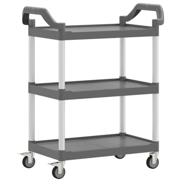 vidaXL Chariot à 3 niveaux gris 81x41x92 cm aluminium