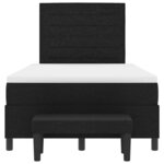 vidaXL Lit à Sommier avec Matelas et Banc Noir 120x190 cm Tissu