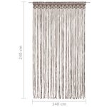 vidaXL Rideau en macramé Taupe 140x240 cm Coton