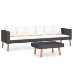 Salon de jardin meuble d'extérieur ensemble de mobilier 2 pièces avec coussins résine tressée noir 02_0015908