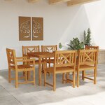 vidaXL Ensemble de salle à manger de jardin 7 pièces en bois massif d'acacia