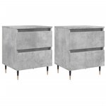 vidaXL Tables de chevet 2 Pièces gris béton 40x35x50 cm bois d’ingénierie