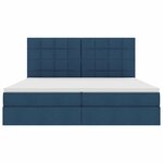 vidaXL Lit avec rangement et matelas Bleu 200 x 200 cm Polyester