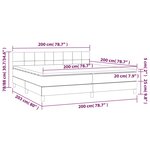 vidaXL Sommier à lattes de lit avec matelas LED Gris clair 200x200 cm
