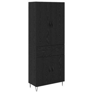 vidaXL Haut Armoire 2 Pièces Chêne noir Bois d'ingénierie et verre