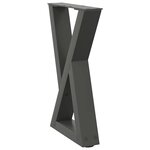 vidaXL Pieds de table basse 2 pièces Anthracite 28 x (42-43 3) cm Acier