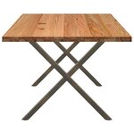 vidaXL Table à manger marron clair bois de chêne massif rectangulaire