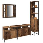 vidaXL Ensemble de mobilier de salle de bain 4 Pièces Bois Ancien