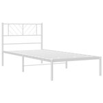 vidaXL Cadre de lit métal avec tête de lit blanc 90x190 cm