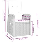vidaXL Ensemble de salon de jardin 3 Pièces gris poly rotin et acacia