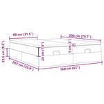 VidaXL Cadre de lit ottoman avec matelas noir 160x200 cm velours