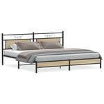 vidaXL Cadre de lit en métal sans matelas chêne sonoma 200x200 cm