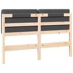 vidaXL Tête de lit capitonnée Brun et gris foncé 120 cm Pin massif