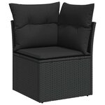 vidaXL Salon de jardin 5 Pièces avec coussins noir résine tressée acacia