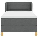 Lit à ressorts vidaXL avec matelas Gris foncé 90x200 cm Tissu
