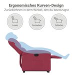 vidaXL Fauteuil inclinable électrique rouge bordeaux velours