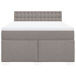 vidaXL Sommier à lattes de lit avec matelas Taupe 140x200 cm Tissu