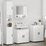 vidaXL Ensemble de mobilier de salle de bain 4 Pièces Blanc brillant