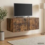 vidaXL Meuble TV mural 98 x 31 cm Chêne fumé Bois d'ingénierie