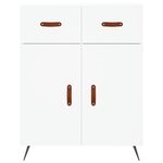 vidaXL Buffet haut Blanc 69 5x34x180 cm Bois d'ingénierie