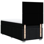 vidaXL Sommier à lattes de lit et matelas Noir 80x200 cm Tissu