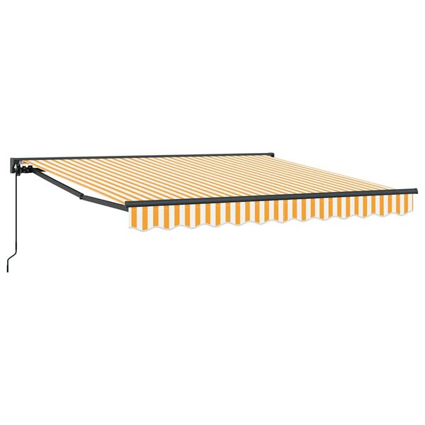 vidaXL Auvent Rétractable Jaune et blanc 300x250 cm tissu