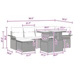 vidaXL Ensemble de canapé de jardin 7 Pièces Marron Poly rotin