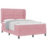 vidaXL Lit à ressorts avec matelas Rose 200 x 160 cm Velours