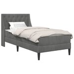 vidaXL Cadre de lit avec matelas Gris foncé 90 x 200 cm Velours