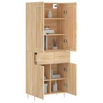 vidaXL Buffet haut Chêne sonoma 69 5x34x180 cm Bois d'ingénierie
