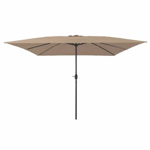vidaXL Parasol de jardin Taupe 295 x 295 x 245 cm Polyester et Acier