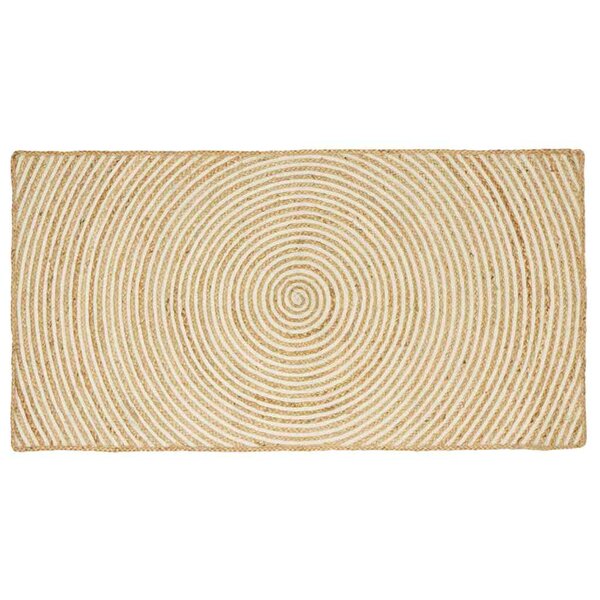 vidaXL Tapis Naturel et Blanc 100 x 200 cm Jute