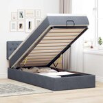 vidaXL Cadre de lit ottoman avec matelas gris foncé 90x190 cm velours
