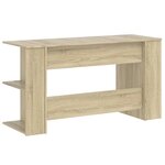 Bureau table poste de travail meuble d'ordinateur informatique étude chêne sonoma 140 x 50 x 75 cm bois d'ingénierie brun 02_0023644