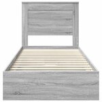 vidaXL Lit de Rangement Gris Sonoma 100 x 200 cm Bois d'ingénierie