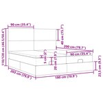 VidaXL Cadre de lit ottoman avec matelas gris foncé 180x200cm tissu