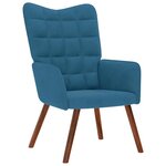 vidaXL Chaise de relaxation avec tabouret Bleu Velours