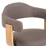 vidaXL Chaise pivotante de bureau Taupe Bois courbé et tissu